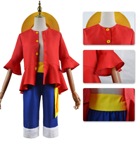 Gran oferta, disfraz de anime para juegos de rol, traje clásico con sombrero rojo para adultos y niños, fiesta de Carnaval de Halloween