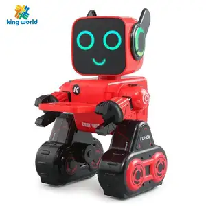 Mainan robot pemrograman Mini RC, mainan robot cerdas Mini dengan musik dan mata Led Stunt untuk anak laki-laki