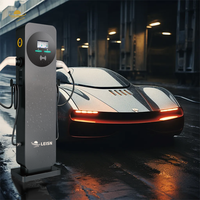 Station de recharge pour véhicules électriques LEISHENG, nouveau type 1/type 2/GB/T, avec prise AC, double pistolet RFID, 14 kW-44 kW, écran tactile 5 pouces