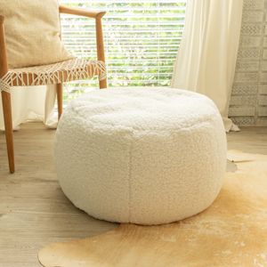Puf de felpa de cordero de imitación de oveja otomana de nube grande DB Jaxx Ellis extraíble para habitaciones de diseño interior moderno para bebés y niños - Product Image 4