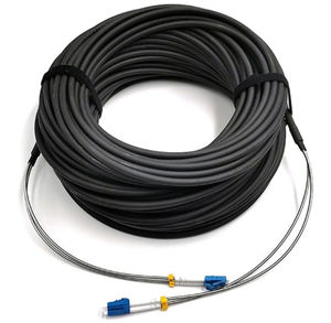 CPRI LC UPC SMG657A2 2core 7.0mm LSZH Black 10M Fiber <strong>Patch</strong> <strong>Cord</strong> With <strong>3</strong>.0mm Branch Armored Cable. - Product Image 1