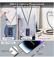 Morandi Longe monobloc en silicone souple USB Type C à L 60W PD Câble de données de charge rapide Sangle transversale pour téléphone portable