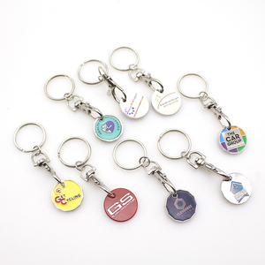 Tùy chỉnh thiết kế kim loại men Euro siêu thị mua sắm giỏ hàng <span class=keywords><strong>Chip</strong></span> Keyring Xe đẩy Token Coin Keychain - Product Image 5