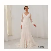 Simple Satin Tulle Ruffle Wedding Dress