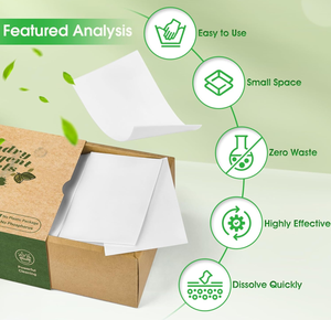 Power Sheets Laundry <strong>Detergent</strong> Fresh Scent Non-Plastic Hypoallergenic Liquid Less Sheets Hand Washing Clean No Waste - Product Image 3