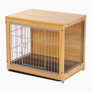 <span class=keywords><strong>Cage</strong></span> à chien en bois de style mobilier de luxe, double porte, plateau amovible, table d'appoint pour chiens de petite et moyenne taille, usage intérieur - Product Image 2