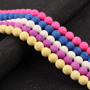 Cuentas Sueltas Redondas y Lisas de Piedra Volcánica Natural de 8mm para Joyería de Moda DIY, Pulseras, Collares y Manualidades - Product Image 3