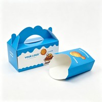 Contenants alimentaires en papier compostables à emporter, mini-boîtes personnalisées pour la restauration rapide, boîtes à emporter pour hamburgers et frites, emballages pour hamburgers
