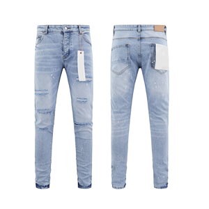 <span class=keywords><strong>Jeans</strong></span> da <span class=keywords><strong>Uomo</strong></span> <span class=keywords><strong>di</strong></span> Alta Qualità Ksubiy, Nuova Collezione, Slim Fit, Effetto Vissuto, Strappati, Vita Media, Pantaloni Casual per l'Autunno - Product Image 5