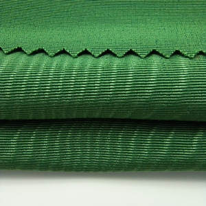 Bengaline Fabric 100% Nylon Silk Green Moire Embossed Breathable Woven Technique <strong>for</strong> Girls Academic Gown and Suit Coat - Product Image 3