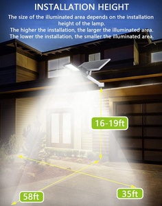 All in One Solar LED Street Light with <b>PIR</b> <b>Sensor</b> 400W 500W Dusk to Dawn IP67 Waterproof Remote for <b>Outdoor</b> Area Lighting - Product Image 4