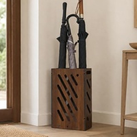 Porte-parapluies autoportant en bois ajouré, ventilé, moderne, pour entrée
