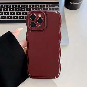 Funda para iPhone 16, 17 Pro Max, 13, 12, 15, 11, de color sólido, con amortiguación de aire, de silicona, simple, con borde ondulado. - Product Image 5