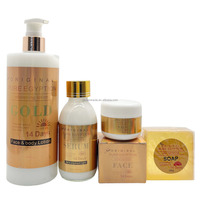 Coffret de soins visage et corps au lait d'or égyptien pur, marque privée, correction de la couleur, anti-imperfections, pour une peau plus blanche et impeccable