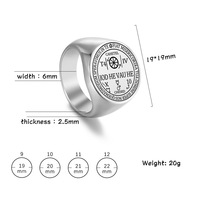 Bague de fiançailles classique en acier inoxydable doré, sceau du Seigneur Mammon, sceau de magie occulte, clé de Salomon, Asmoday