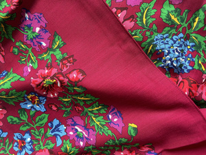 High Quality <strong>100</strong>% <strong>Wool</strong> Scarf Floral Scarf <strong>Shawl</strong> 135x135cm - Product Image 5