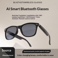 Lunettes Audio Intelligentes Bluetooth 6.0 à Oreille Ouverte, Casque Sans Fil pour Musique et Appels, Lunettes de Soleil Vocales, Recharge Magnétique, Autonomie 4-5H