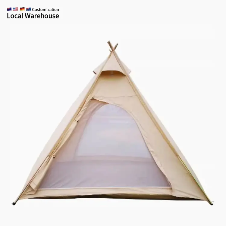 Extérieur Indien Arabe Toile Famille Tente Tipi Yourte Glamping Tente pour Mariage Pique-Nique Imperméable Crème Solaire