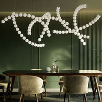 Lustre suspendu moderne en albâtre/acrylique/verre, forme carrée/allongée, pour décoration intérieure, grand lustre personnalisé pour hall d'hôtel