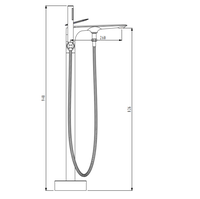 Robinet de baignoire en laiton apparent, cartouche céramique unique, finition chrome poli, effet pluie, 2 fonctions, mitigeur de bain sur pied pour villa
