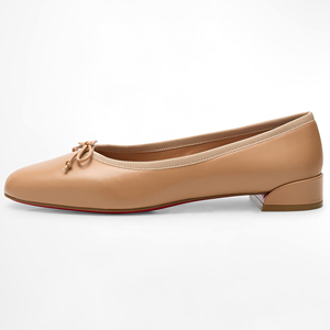 Zapatos de Baile de Tacón Cuadrado para Mujer, Estilo <span class=keywords><strong>Bailarina</strong></span>, Color Nude, Otoñales, Cómodos, con Suela Antideslizante, Plegables, Parte Superior de Cuero Genuino - Product Image 3