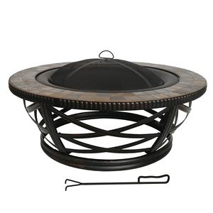 Trépied <span class=keywords><strong>Barbecue</strong></span> Poêle Camping Bonfire Party Réchauffement Cuisson <span class=keywords><strong>Brasero</strong></span> BBQ Fire Pit Avec Mesh Cover - Product Image 1