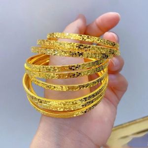 Xinfly Luxury Women's 24K Real Yellow Gold 999 Fine <b>Bangle</b> Jewelry Custom <b>Engraved</b> Wedding Engagement Anniversary Gifts Trendy - Product Image 4