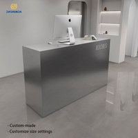 Comptoir de réception moderne minimaliste en acier inoxydable, table de bar, comptoir de caisse, salon de coiffure, restaurant, salle de sport, vêtements
