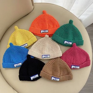 Sombreros de lana de punto grueso cálido para bebés de otoño e <span class=keywords><strong>invierno</strong></span>, sombreros de Jersey para niños y niñas - Product Image 1