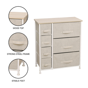 5 Ngăn Kéo Màu Be/Nâu Màu Kim Loại Khung Vải Lưu Trữ Tủ Ngăn Kéo - Product Image 4