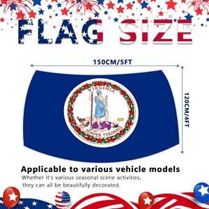 Housse de capot de voiture élastique tendance 4x5FT, drapeau américain de l'État de Virginie, drapeau de la Old Dominion, pour extérieur - Product Image 2