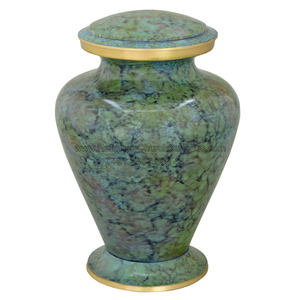 Brass Urns Enameled Marble Touch - CRU-1002 Urns online | altar Urns for sale | small brass Urns india - Product Image 2