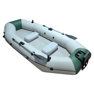 Bateau pneumatique en PVC de 3,3 m et 0,9 mm avec rames et sièges, annexe gonflable robuste avec support de transom pour la pêche et les loisirs - Product Image 2