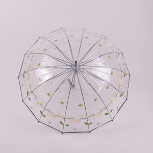 Offre Spéciale jaune suiveur Transparent clair femmes <span class=keywords><strong>parapluie</strong></span> <span class=keywords><strong>pas</strong></span> <span class=keywords><strong>cher</strong></span> clair ABS poignée Logo personnalisé <span class=keywords><strong>parapluie</strong></span> pour les jours de pluie - Product Image 3