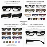 Montures optiques en acétate Finewell, style rétro œil de chat Y2K, pour femmes et hommes, verres anti-lumière bleue, logo personnalisé, lunettes rectangulaires