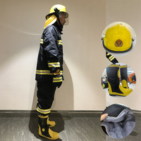 Gants de pompier EN659 Nomex avec paume en cuir, imperméables et résistants à la chaleur, bandes réfléchissantes