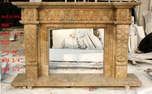 Villa européenne Hôtel Intérieur Maison Déco Pierre Naturelle Beige Marbre Cheminée Cheminée Surround avec Sculpture Complexe - Product Image 4