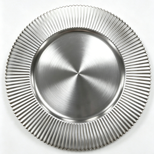 Assiettes de présentation rondes en plastique PP de 13 pouces, populaires et durables, personnalisables, pour la décoration de dîners, fêtes et mariages, <span class=keywords><strong>lot</strong></span> en gros - Product Image 2