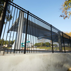 Modern Ornamental Metal Ranch Garden Fence Galvanized <strong>Wrought</strong> <strong>Iron</strong> Panels Eco-Friendly 12ft Height - Product Image 5