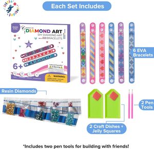 Kit per braccialetti artistici con diamanti-include 6 pezzi-Kit per la creazione di braccialetti per ragazze-Kit per l'<span class=keywords><strong>arte</strong></span> dei diamanti per bambini - Product Image 5