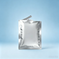 Sachet en aluminium plat imprimé avec logo personnalisé, emballage thermoscellable jetable, sachet laminé résistant à l'humidité