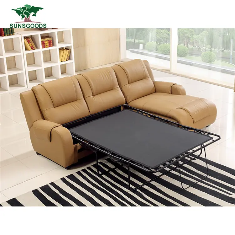 Factory Wholesale Modern Corner Sofa Bed Leather、Reclining Leather Sofa Bed