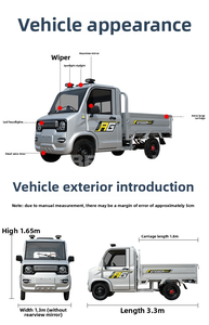 Petite camionnette électrique à faible vitesse tout-terrain, mini camionnette électrique de transport avec batterie au plomb-acide - Product Image 3