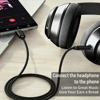 Câble audio stéréo HiFi USB-C vers 3,5 mm, blindage tressé en alliage d'aluminium, conducteur en cuivre pur, 1 m, pour haut-parleur de voiture, casque