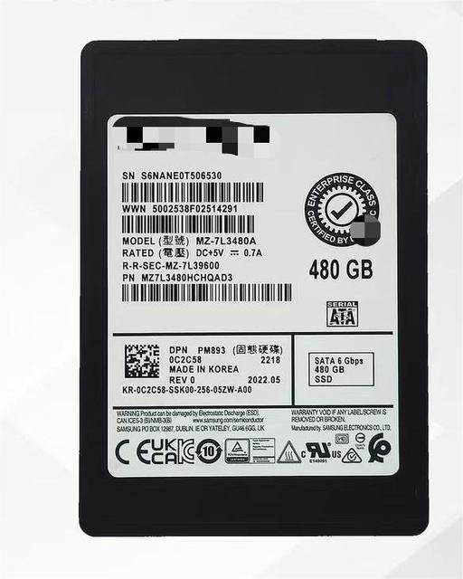 2.5 Inch SATA 3.0 SSD Hard Disk Drive 480GB Capacity Metal Shell Internal for DELL Server Refurbished