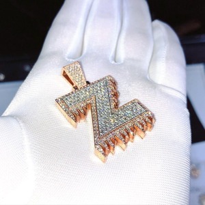 Collier avec pendentif en forme de lettre Z, pierres imitation diamant, style hip-hop, initiale fantaisie, bijoux glacés, cadeau pour homme et femme - Product Image 2