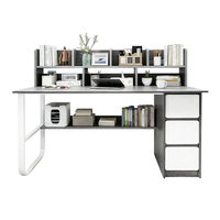 Escritorio de Computadora de Madera, Muebles de Dormitorio, Mesa de Estudio y Silla con Estantes de Almacenamiento