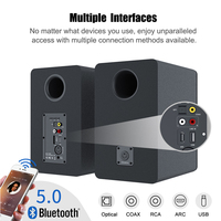 Haut-parleurs Hi-Fi actifs de bureau 100W avec DSP 5.3 pour ARC, enceintes bibliothèque en bois pour PC, OEM ODM, home cinéma, extérieur, RGB