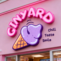 Lettres en relief 3D en acrylique imprimées UV personnalisables, enseigne LED, étanche IP67, publicité et éclairage extérieurs pour les magasins de crème glacée