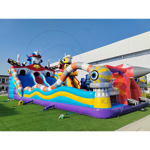 Tobogán Inflable Combinado con Zona de Saltos, Aventura de Robot Espacial, Parque Infantil con Temática del Espacio Exterior, <span class=keywords><strong>Alquiler</strong></span> Comercial para <span class=keywords><strong>Eventos</strong></span> al Aire Libre - Product Image 1